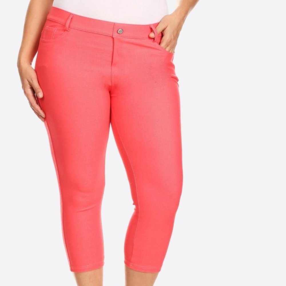 Coral Capri Jeggings